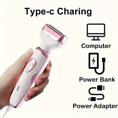 Women, Rechargeable grooming kit, Lady Electric Shaver For Face, Nose, Legs And Underarm, Bikini Trimmer For Women Painless, Hair Razor Rechargeable & Portable