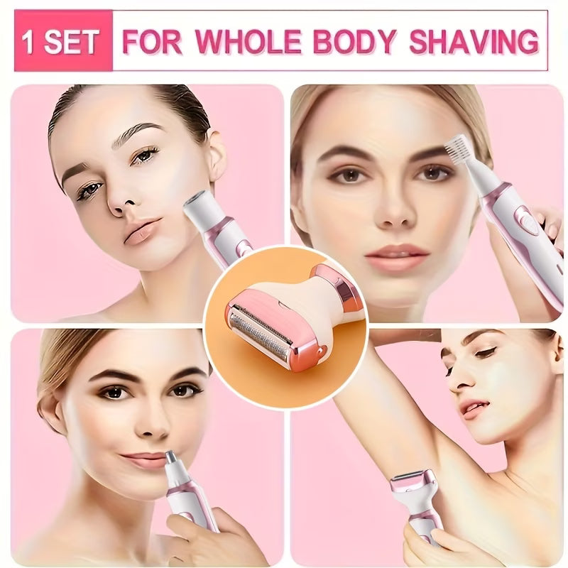 Women, Rechargeable grooming kit, Lady Electric Shaver For Face, Nose, Legs And Underarm, Bikini Trimmer For Women Painless, Hair Razor Rechargeable & Portable