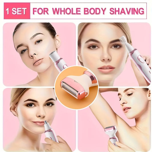 Women, Rechargeable grooming kit, Lady Electric Shaver For Face, Nose, Legs And Underarm, Bikini Trimmer For Women Painless, Hair Razor Rechargeable & Portable